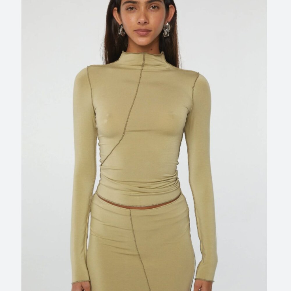 NWT The Line By K Zane Long-Sleeve Top Khaki